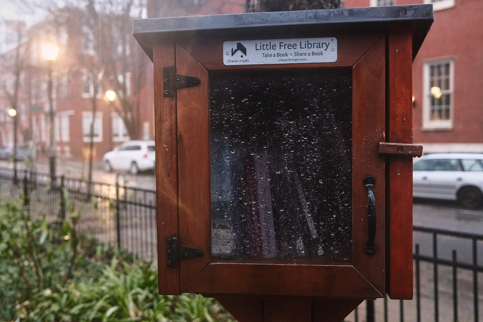A Little Free Library box.