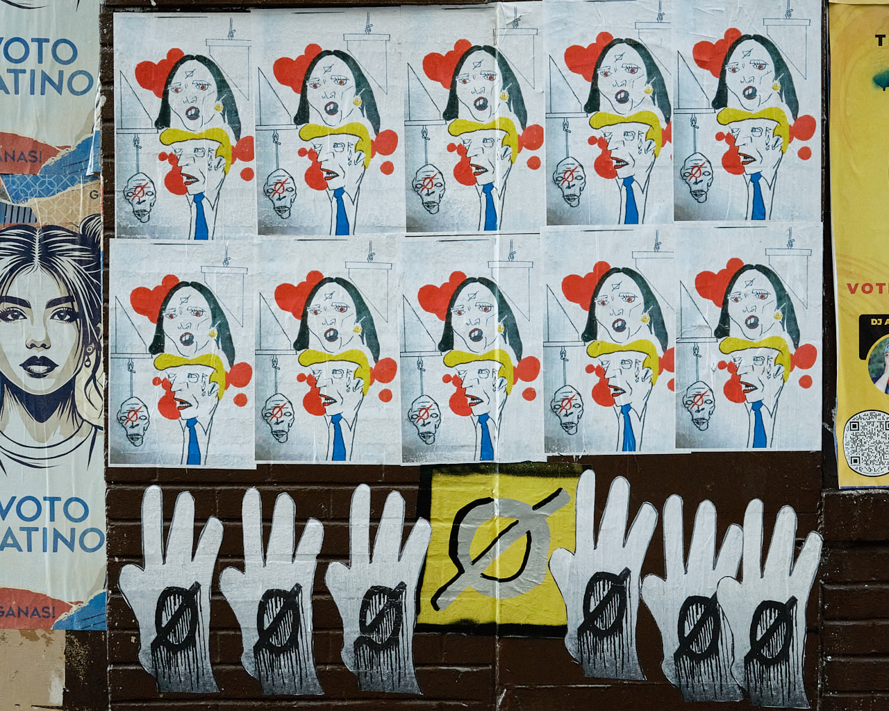 Wheatpaste graffiti posters
