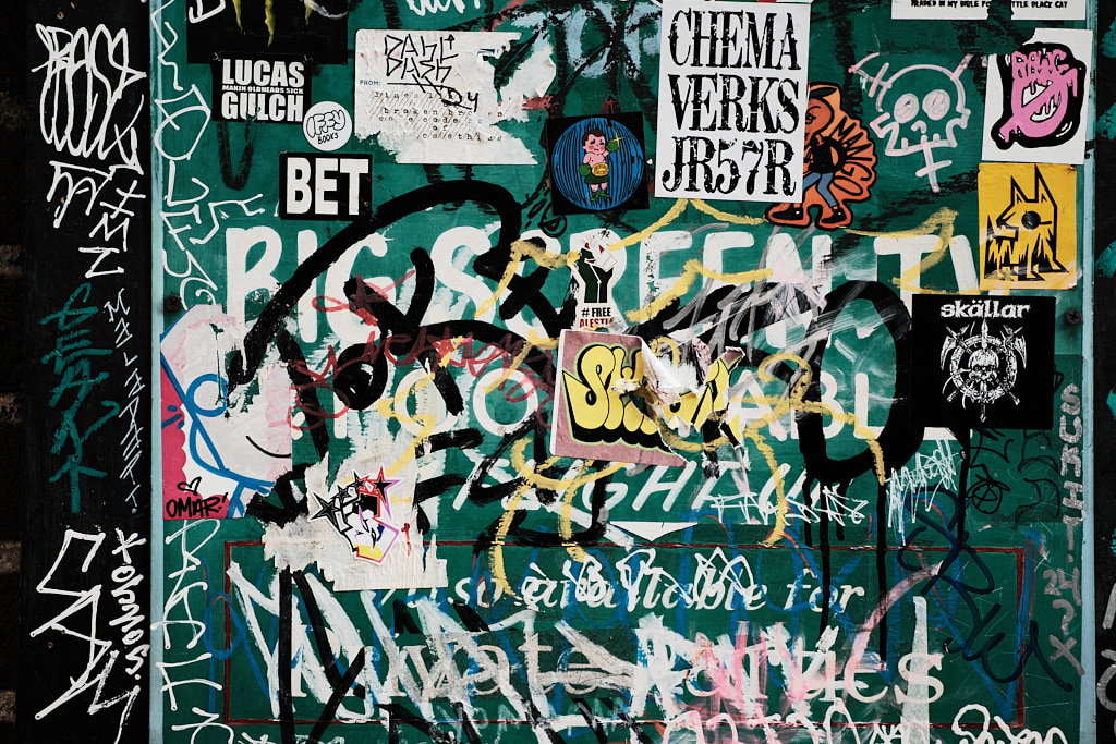 Layers of graffiti.