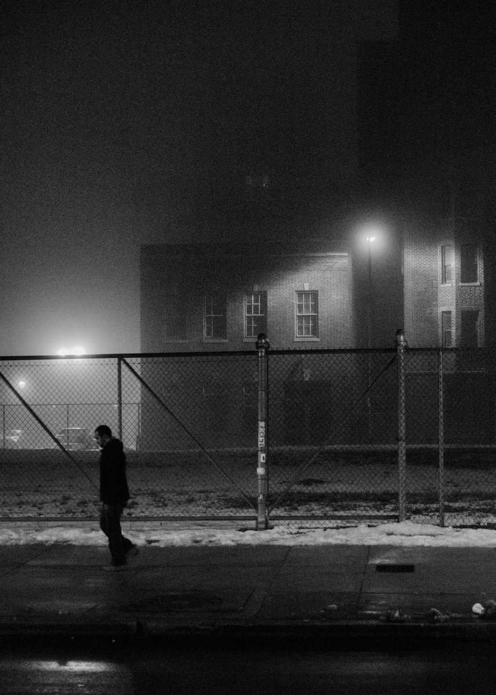 Man Walking in Fog